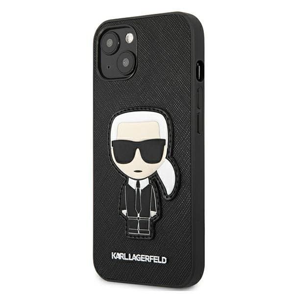 Karl Lagerfeld Saffiano Ikonik Karl`s Patch Skal iPhone 13 mini - Svart