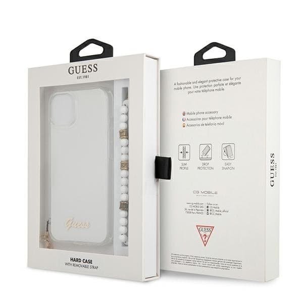 Guess White Pearl Skal iPhone 13 Mini - Transparent