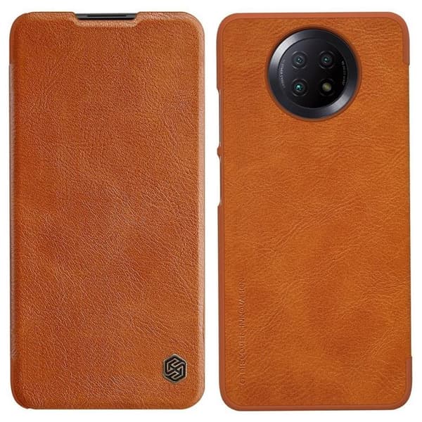 Nillkin Qin Läder Fodral Xiaomi Redmi Note 9T 5G - Brun