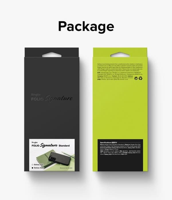 Ringke Folio Signature Flip Läder Fodral Galaxy S22 Plus - Svart