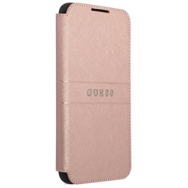 Guess Saffiano Stripes Fodral Galaxy S22 Plus - Rosa
