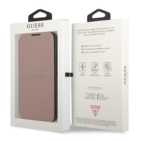 Guess Saffiano Stripes Fodral Galaxy S22 Plus - Rosa
