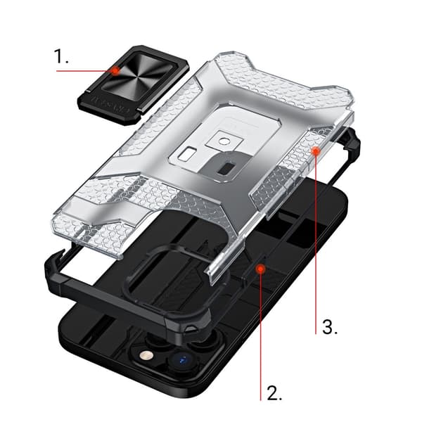 Crystal Ring Kickstand Skal iPhone 12 Pro Max - Röd