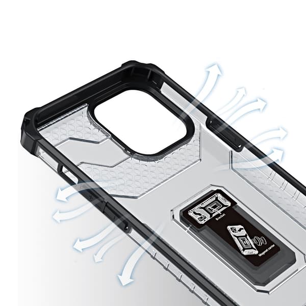 Crystal Ring Kickstand Skal iPhone 12 Pro Max - Röd