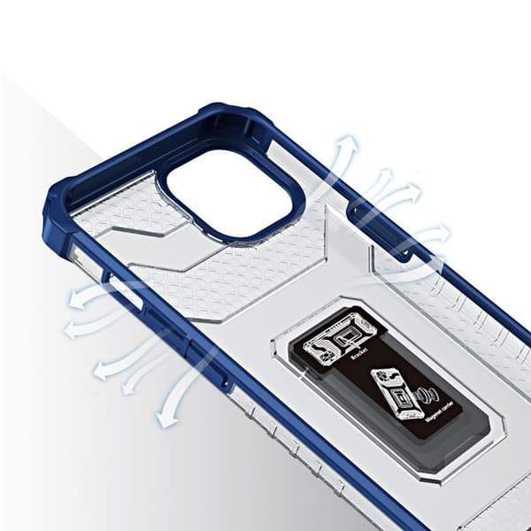 Crystal Ring Kickstand Skal iPhone 12 - Blå