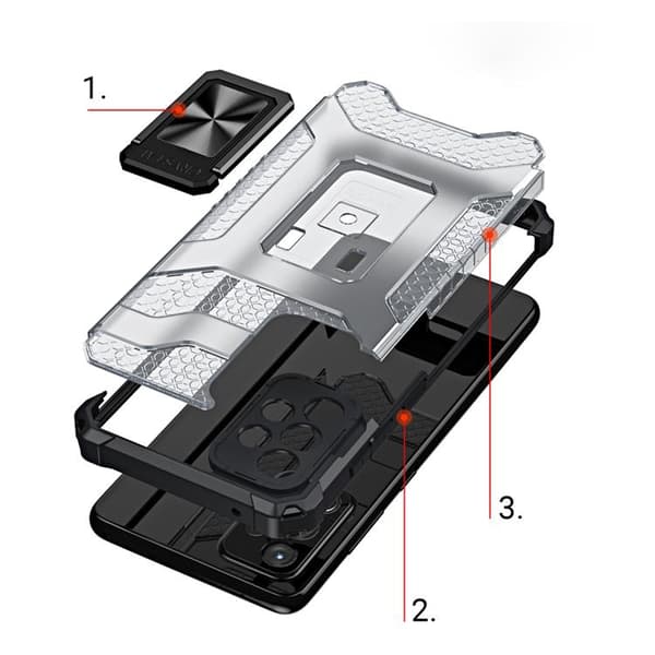 Crystal Ring Kickstand Skal Galaxy A72 4G - Röd