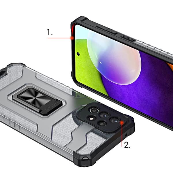 Crystal Ring Kickstand Skal Galaxy A72 4G - Röd