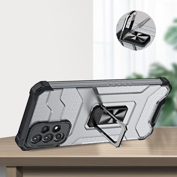 Crystal Ring Kickstand Skal Galaxy A72 4G - Röd