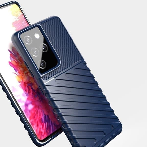 Thunder Flexibel Armored Skal Galaxy S22 Ultra - Blå