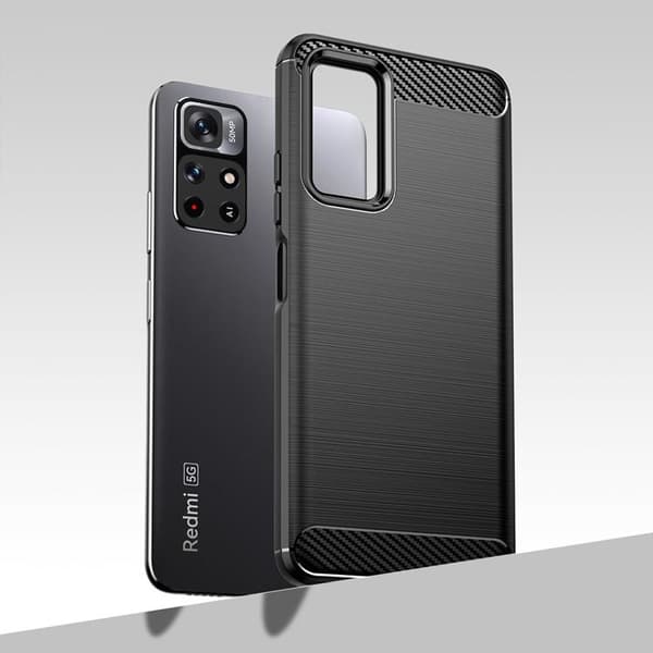 Carbon Flexible Skal Xiaomi Poco M4 Pro 5G - Svart