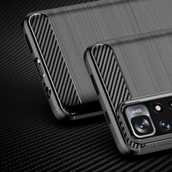 Carbon Flexible Skal Xiaomi Poco M4 Pro 5G - Svart