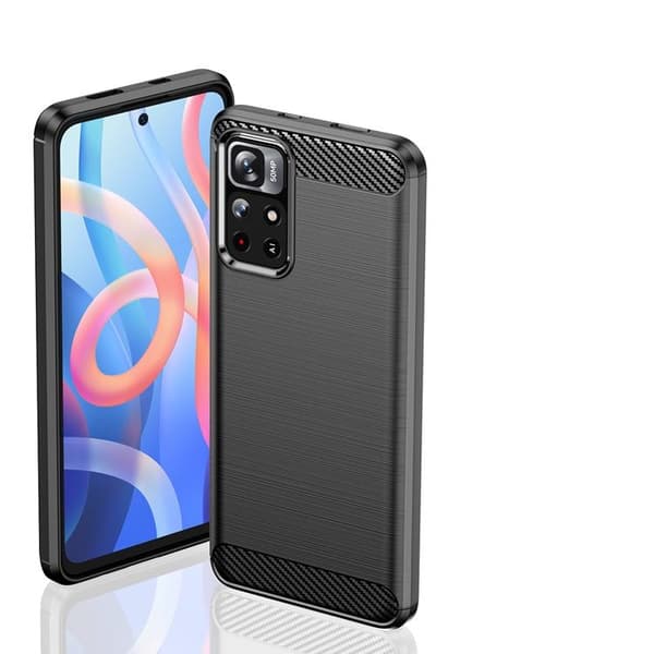 Carbon Flexible Skal Xiaomi Poco M4 Pro 5G - Svart