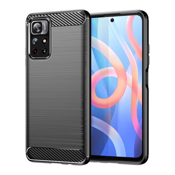 Carbon Flexible Skal Xiaomi Poco M4 Pro 5G - Svart