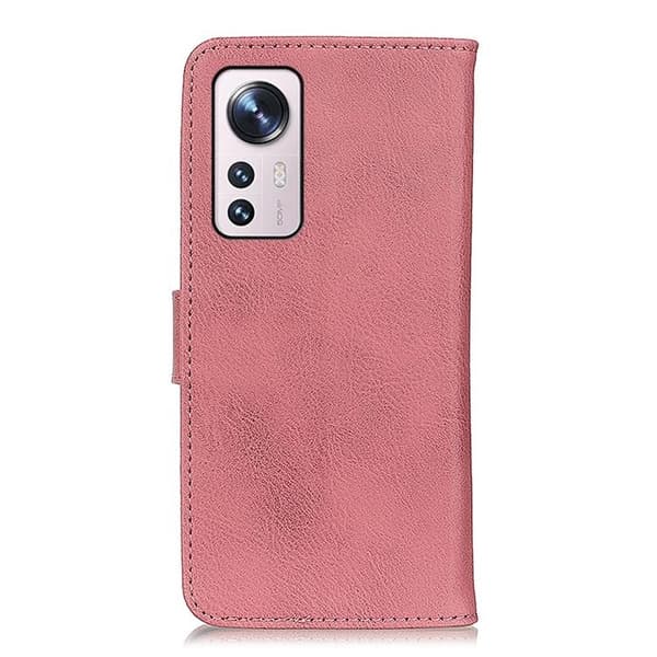 KHAZNEH Textured PU Läder Plånboksfodral Xiaomi 12/12X - Rosa