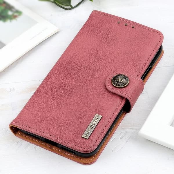 KHAZNEH Textured PU Läder Plånboksfodral Xiaomi 12/12X - Rosa