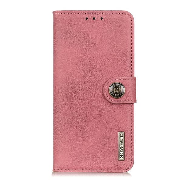 KHAZNEH Textured PU Läder Plånboksfodral Xiaomi 12/12X - Rosa