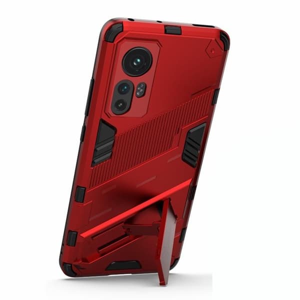 Kickstand Anti-Fall Skal Xiaomi 12 Pro - Röd