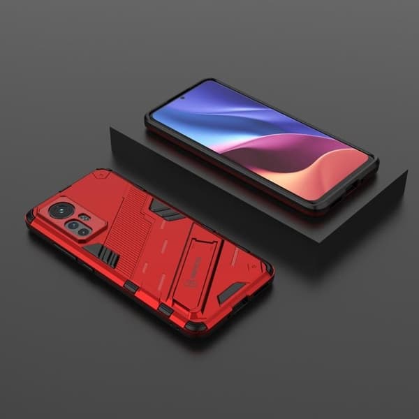 Kickstand Anti-Fall Skal Xiaomi 12 Pro - Röd