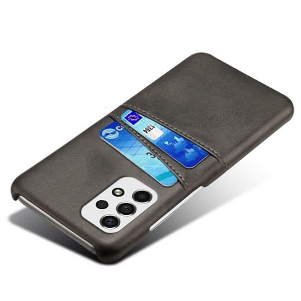 Korthållare Läder Skal Galaxy A53 5G - Svart