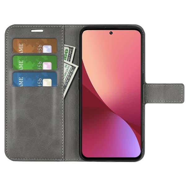 Magnetic Clasp Plånboksfodral Xiaomi 12 Pro - Grå