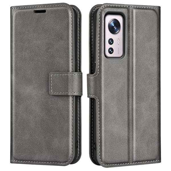 Magnetic Clasp Plånboksfodral Xiaomi 12 Pro - Grå