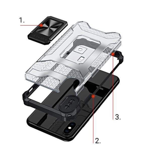 Crystal Ring Kickstand Skal iPhone XS Max - Röd