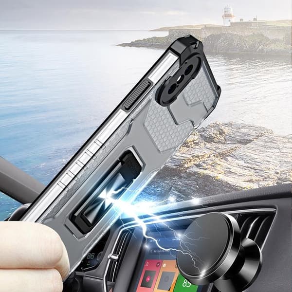 Crystal Ring Kickstand Skal iPhone XS Max - Röd