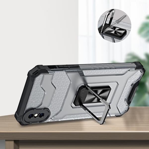 Crystal Ring Kickstand Skal iPhone XS Max - Röd