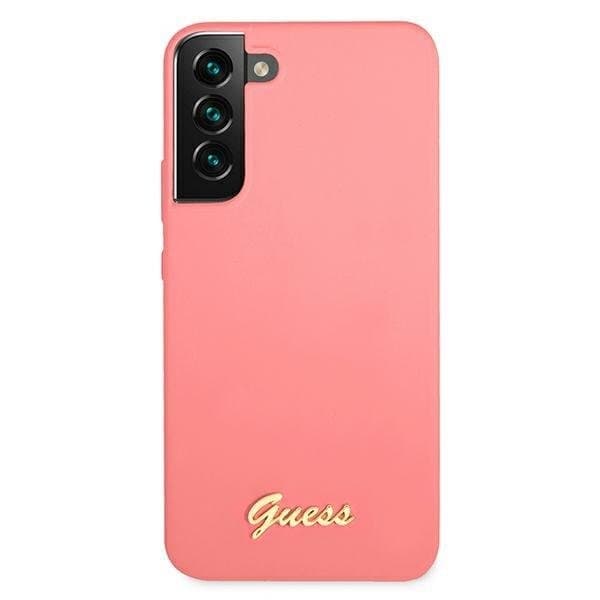 Guess Silicone Script Metal Logo Galaxy S22 Plus - Fuchsia