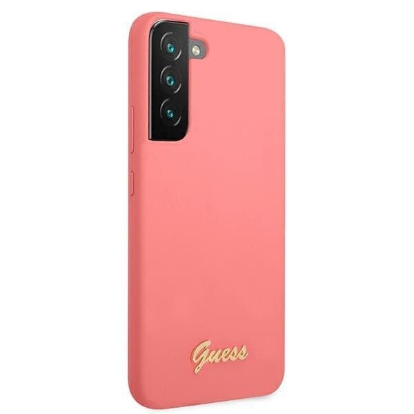 Guess Silicone Script Metal Logo Galaxy S22 Plus - Fuchsia