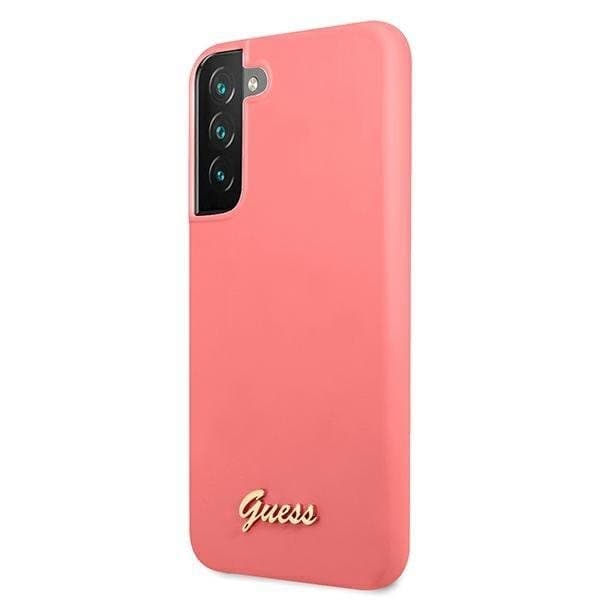 Guess Silicone Script Metal Logo Galaxy S22 Plus - Fuchsia