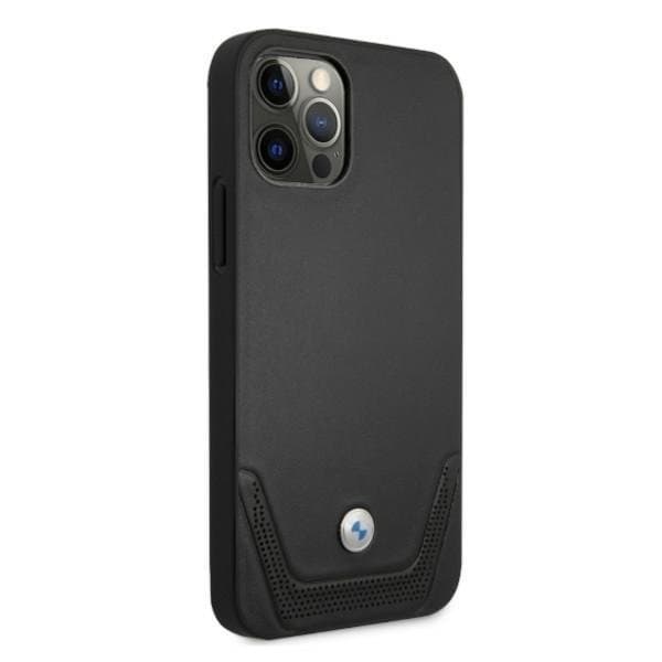 BMW Läder Perforate Skal iPhone 12 Pro Max - Svart