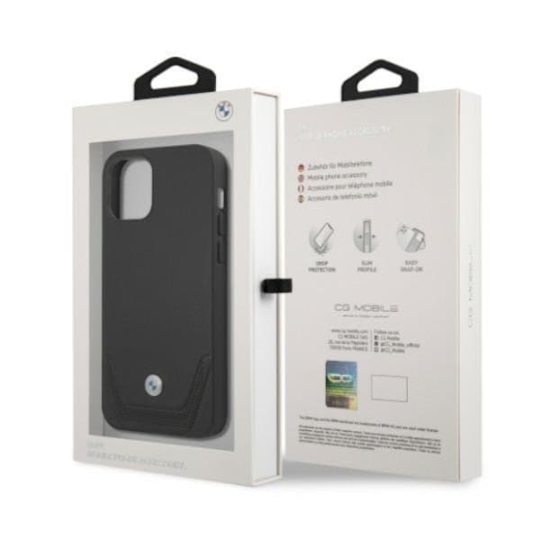 BMW Läder Perforate Skal iPhone 12 Pro Max - Svart