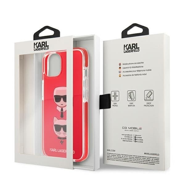 Karl Lagerfeld TPE Karl & Choupette Skal iPhone 13 Mini - Röd