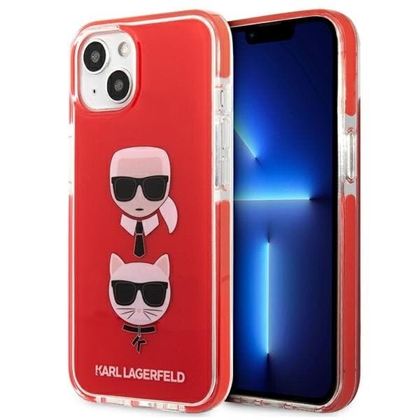 Karl Lagerfeld TPE Karl & Choupette Skal iPhone 13 Mini - Röd