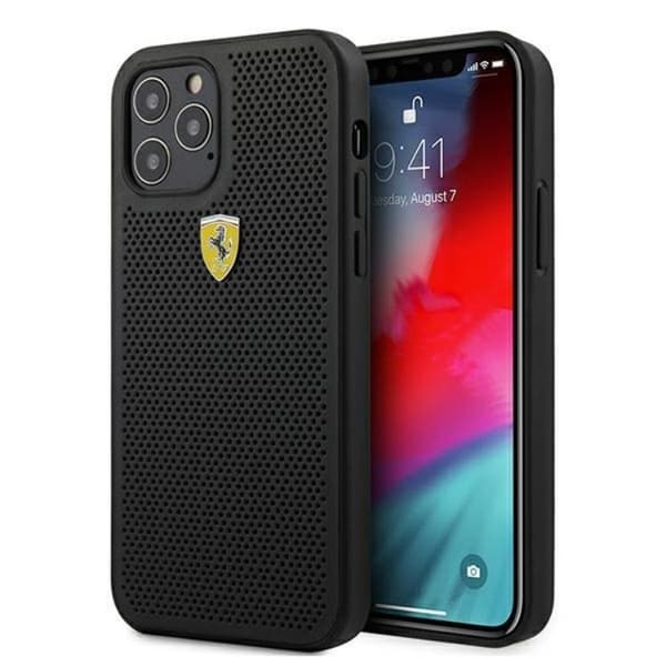 Ferrari On Track Perforated Skal iPhone 12 Pro Max - Svart