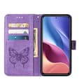 Miniatyrbild 3 av 7: Butterfly Flower Imprinted Plånboksfodral Xiaomi 12 Pro - Lila