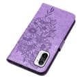Miniatyrbild 4 av 7: Butterfly Flower Imprinted Plånboksfodral Xiaomi 12 Pro - Lila