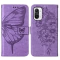 Miniatyrbild 1 av 7: Butterfly Flower Imprinted Plånboksfodral Xiaomi 12 Pro - Lila