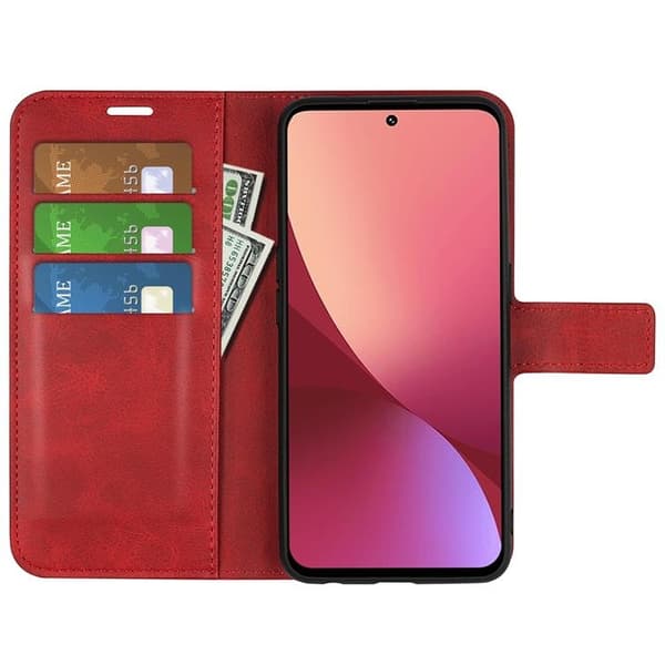 Magnetic Clasp Plånboksfodral Xiaomi 12 Pro - Röd