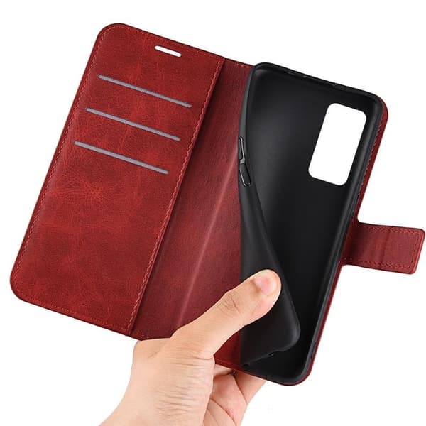 Magnetic Clasp Plånboksfodral Xiaomi 12 Pro - Röd