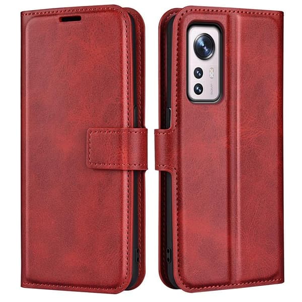 Magnetic Clasp Plånboksfodral Xiaomi 12 Pro - Röd