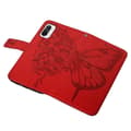 Miniatyrbild 5 av 7: Butterfly Flower Imprinted Plånboksfodral Xiaomi 12 Pro - Röd