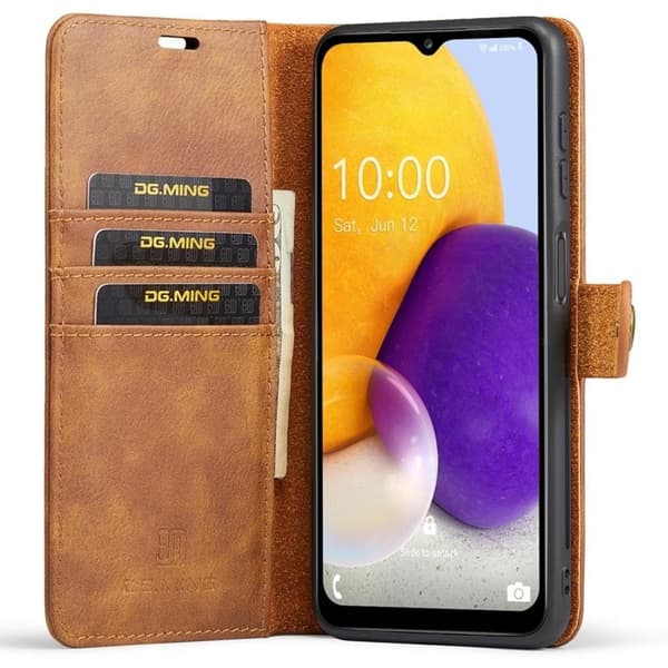 DG.MING Folio Flip Detachable Plånboksfodral Galaxy A13 4G - Brun