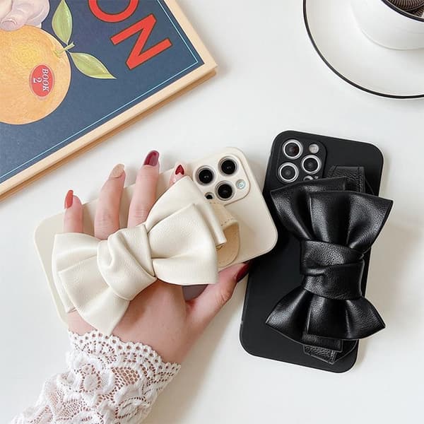 Bowknot Läderrem iPhone 13 Mini Skal - Svart