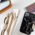 Miniatyrbild 9 av 11: Bowknot Läderrem TPU Skal iPhone 13 - Vit