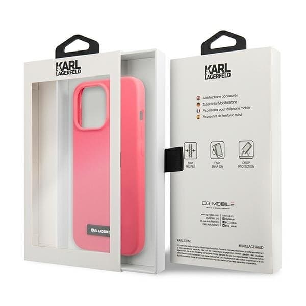 Karl Lagerfeld iPhone 13 Pro Skal Silicone Plaque - Fuchsia