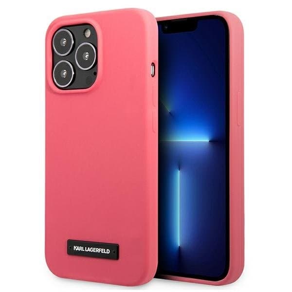 Karl Lagerfeld iPhone 13 Pro Skal Silicone Plaque - Fuchsia