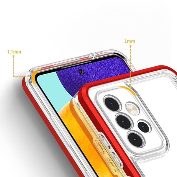 Galaxy A13 5G Skal Clear 3in1 Frame Gel - Röd