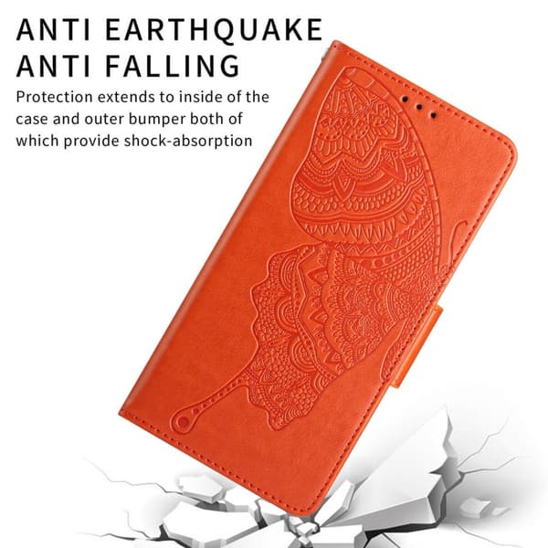Fjärilar iPhone 13 Pro Max Plånboksfodral - Orange